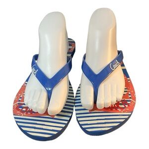 Coach Red White & Blue Kali Jelly Flip Flops Size 9